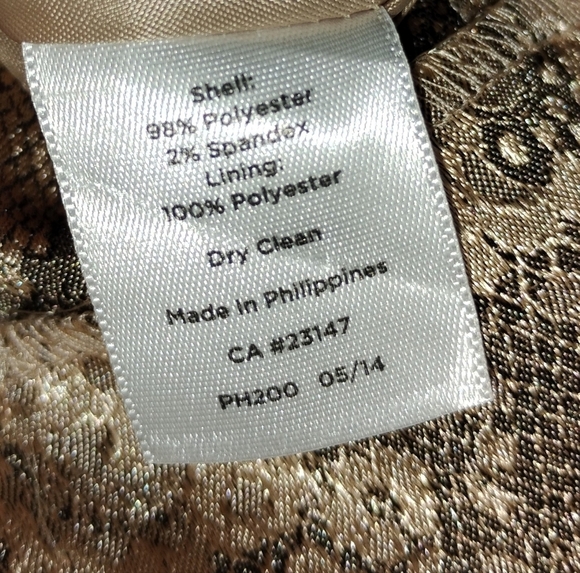 MUTED GOLD LACE PRINT DRESS NWT - Picture 3 of 10